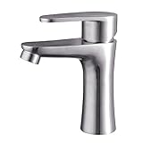 KES L3152A 鉛フリー コンテンポラリー 浴室トイレ洗面化粧台シンク水栓、つや消しステンレス鋼 並行輸入品