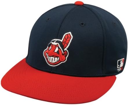 2013 MLB Bamboo FLAT Flex-Fit Cleveland INDIANS Sm/Md Home Navy/Red Hat Cap Stretch Fitted Heavy