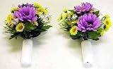 仏様のお供え　「紫色の菊の花束」一対　(CT触媒加工）
