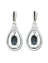 Blue Sapphire Diamond Earrings