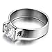 Women's Stainless Steel Rings Wedding Band CZ Silver White Charm Elegant