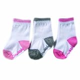 Luvable Friends 3-Pack Straight Edge (Non-Skid) Socks, Pink 18-36 Months