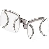 14K White Gold Diamond Cufflinks - 0.25 Ct.