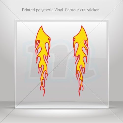 Decal Sticker Pair of Flames Decoration Bike Motorbike Bicycle Vehicle ATV cars Garage 0500 KR538
