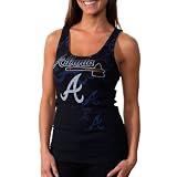 Atlanta Braves Repeating Logo Women's Navy Tank Top Small