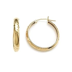 1 Inche Hoop Earrings - 14kt Yellow Gold