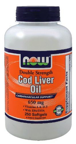 NOW Foods - Cod Liver Oil Double Strength 650 mg. - 250 Softgels ( Multi-Pack)