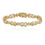 18k Yellow Gold Plated Sterling Silver Citrine 6x3mm and Diamond Bracelet, 7.25"