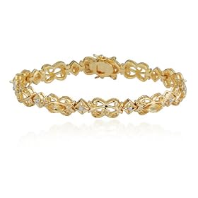 18k Yellow Gold Overlay Sterling Silver Citrine 6x3mm and Diamond Bracelet,... by Amazon.com Collection