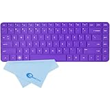 LeenCore&reg; Ultra thin Silicone Laptop Keyboard Cover Skin Protector for HP 2000, CQ43 CQ57 CQ58 G6-1xxx series, G6T-1xxx series, G6S-1xxx series, G6z-1xxx series, G4, DM4-3xxx series, DV4-4xxx series, DV4-5xxx series, ENVY 15-3xxx series, ENVY Sleekbook 4t-1xxx series, ENVY Sleekbook 6t-1xxx series US Layout + 1x Microfiber Cleaning Cloth from LeenCore (Purple)