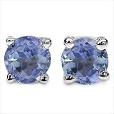 Bijoux Schmidt-Bleu zircon Boucles d'oreilles Argent prise -925-rhodium-1, 68 carats