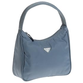 <b>Prada Women's MV519 Mini Nylon Hobo, Blue</b>