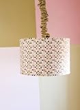 Tickled Pink Hanging Drum Shade with Cord Cover by Glenna Jean