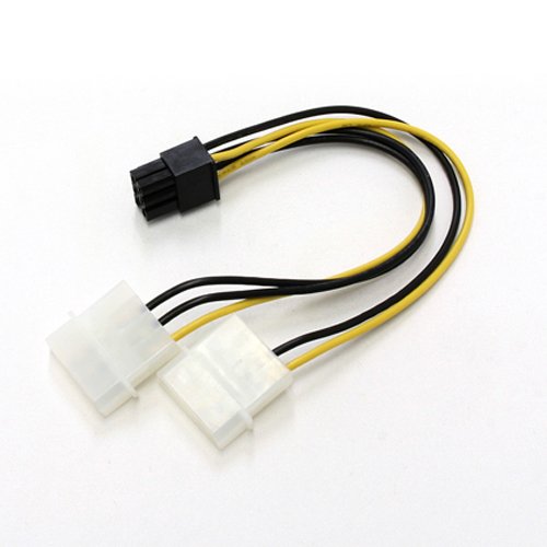 PLANEX 【達人】 PCI Express用電源変換ケーブル 4ピン大(オス)×2->PCI-E 6ピン(オス) 15cm PCP-PC-Mx2E6