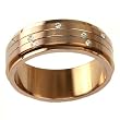 Stainless Steel Ring 316 Chocolate Color Spinner Band CZ Diamonds 8mm Width by Bucasi