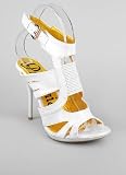 Elastic Detail Patent Cut-Out Heel