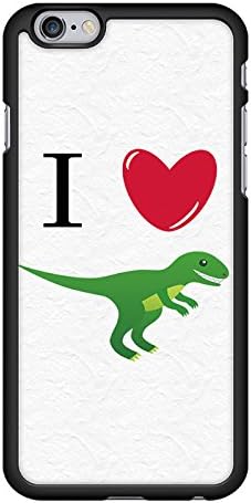 I Love Dinosaurs Cute Funny Snap-On Cover Hard Plastic Case for iPhone 6 (Black)