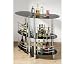 Brand new 3 tier curved bar table black glass