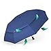 Procella Travel Umbrella - Compact for Easy Carrying, Strong, Durable Double Canopy - Auto Open and Close - Windproof & Waterproof - Sturdy - High Quality - Perfect Gift - Lifetime Guarantee (Navy Blue)