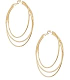 G by GUESS Textured Triple Hoop Earrings, GOLD
