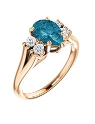 18K Rose Gold 9.00x6.00mm Pear Cut London Blue Topaz and Diamond Ring -- LIFETIME WARRANTY