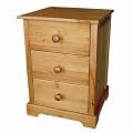 Atlantic 3 Drawer Bedside Table in Vintage Pine