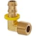 Dixon 273-0808 Forged Brass Push-On Fitting, 90 degree Elbow, 1/2"-14 NPTF Male x 1/2" Hose ID Barbed
