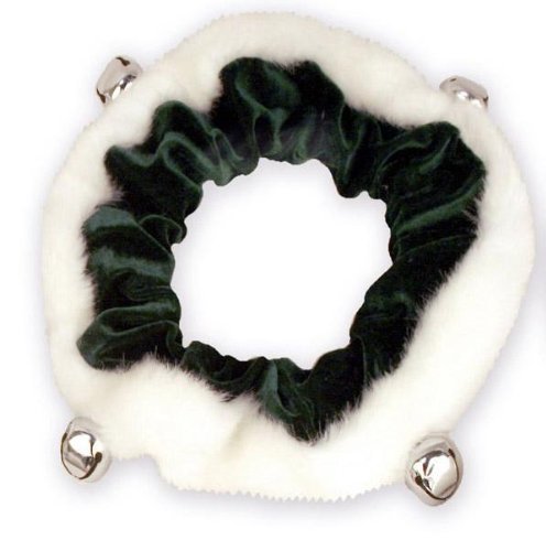Plush Puppies Holiday Velvet Bell Collar-Small