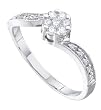 Petite White Gold Diamond Promise Ring " Size 7 "