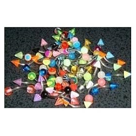 10 Piece Mixed Uv Lot Curved Eye Brow Eyebrow Body Jewelry Piercing Bar Ring Rings