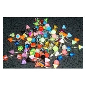 10 Piece Mixed Uv Lot Curved Eye Brow Eyebrow Body Jewelry Piercing Bar Ring Rings