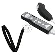 Soft Silicone Skin Case + Wrist Strap for Nintendo Wii Remote Control / Controller & Nunchuk - Black