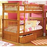 Atlantic Furniture Colorado Caramel Latte Bunk Bed w/ Raised Panel Drawers
