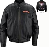 Diamond PlateTM Solid Genuine Leather Motorcycle Jacket with Patches