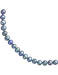 14K Gold 6.5mm Black Cultured Round Pearl Strand 24"