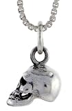 Sterling Silver Skull Pendant, 3/8 in. (10mm) tall