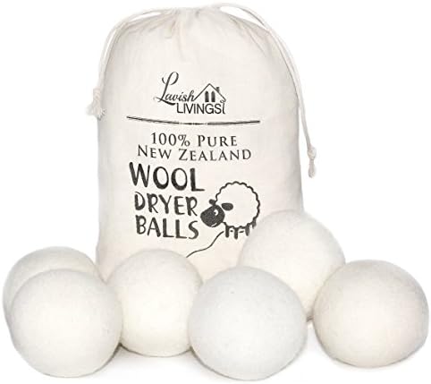 Wool Dryer Balls 6 Pack XL. Organic Reusable Fabric Softener for Laundry. Reduce Pet Hair, Wrinkles &amp; Static Cling. Natural Chemical Free Handmade Felted Wool. Scent With Your favorite Essential Oils.