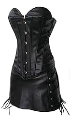 Leather Corset   Waistline Lace-Up Mini Dress 
