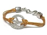 Metal Crystal Peace Gold Stripe Bracelet Jewelry
