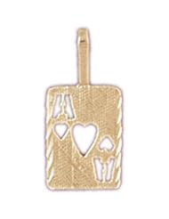 CleverEve Designer Series 14K Gold Charm Playing Cards Ace of Hearts 0.6 grams