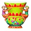 Lime Monkey Vase