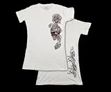 Silver Star SKULL ROSE Womens/Juniors Fitted T Shirt