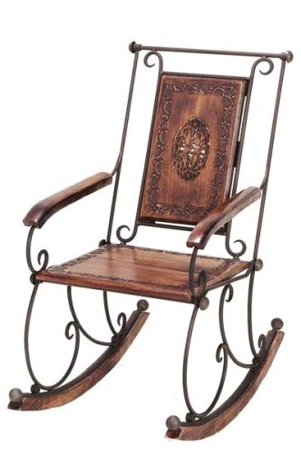 Kitchen: Antique Style Wooden/Metal Rocking Chair