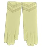 Isotoner Glove with Lace Chevron Appliques Oyster