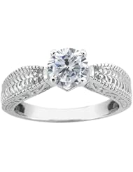 1.00 Ct Round H/I I1 Diamond 14K White Gold Ring
