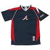 Atlanta Braves Youth Impact Vneck Jersey by Majestic Athletic