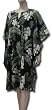 Short Caftan, Palm Fronds on Black