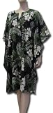 Short Caftan, Palm Fronds on Black