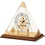Seiko Mantel Clock Gold-Tone and Acrylic Case Dark Brown Solid Oak Base