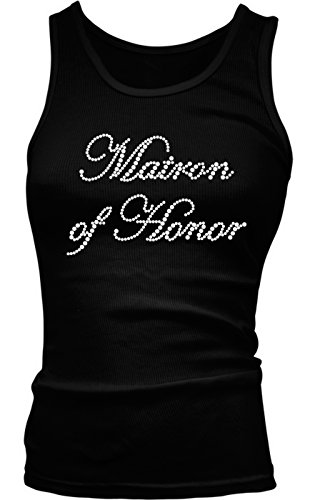 Rhinestone Matron Of Honor Girls / Juniors Tank Top T-shirt